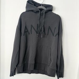 Banana Republic Gray Graphic Hooded Sweatshirt XL